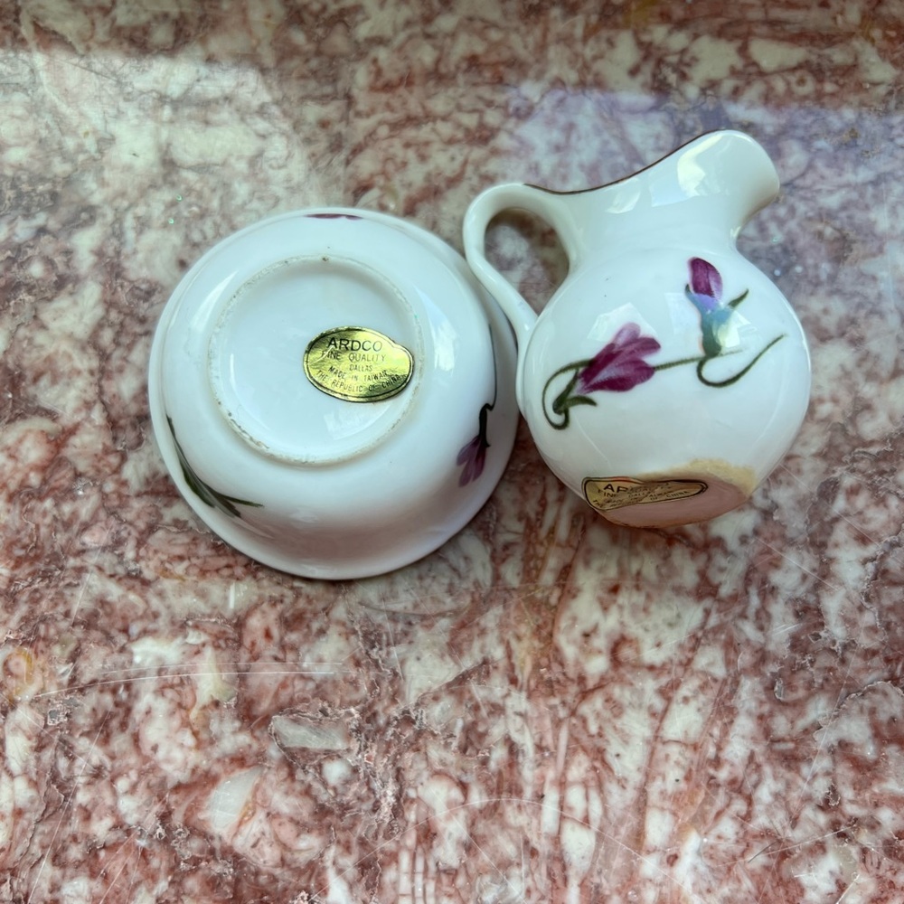 Violet Bundle fine porcelain decor (5 pieces) - Picture 6 of 12